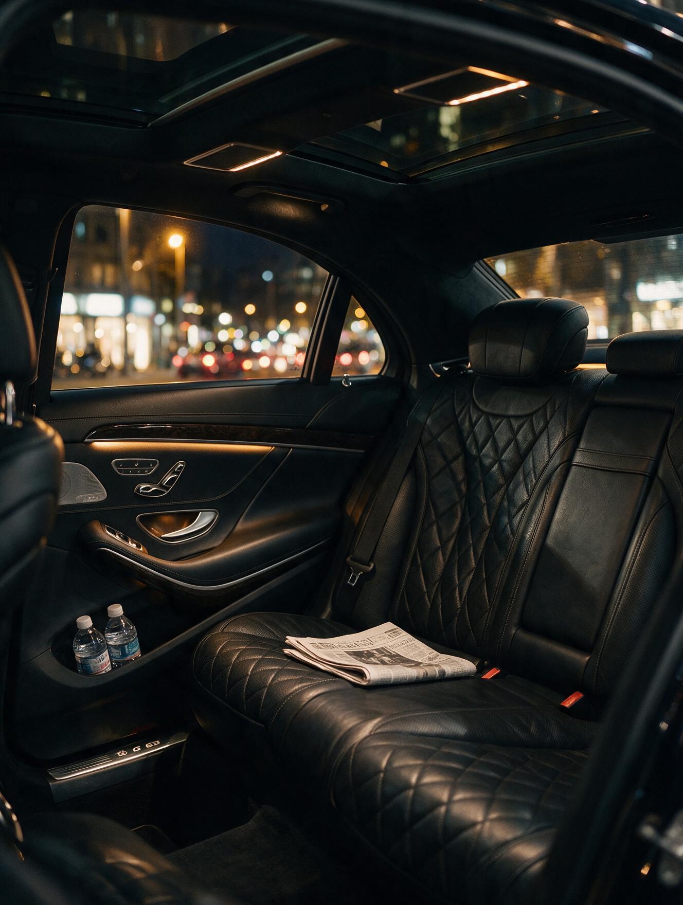 Rear cabin at night, warm and intimate