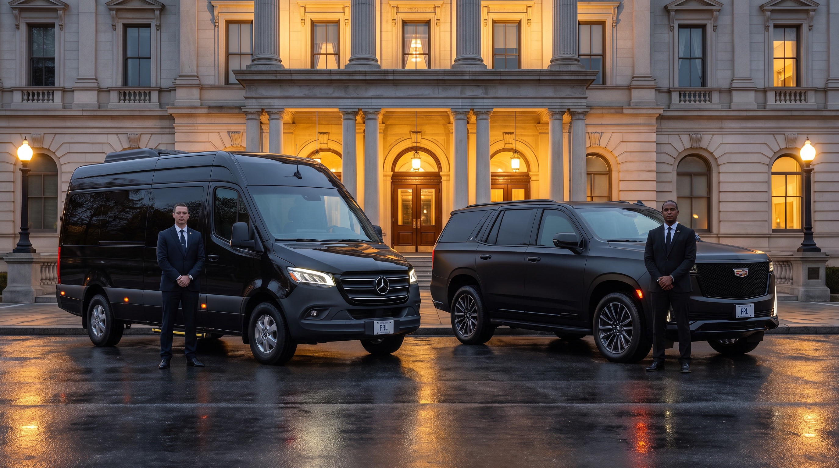 Sprinter and armoured SUV, motorcade