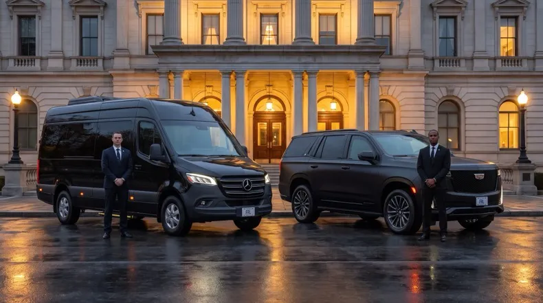 Sprinter and armored SUV, motorcade