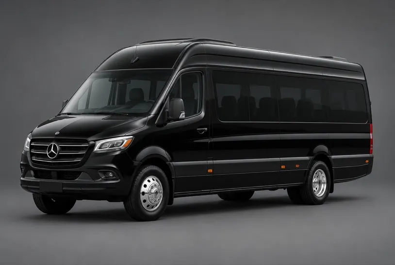 Executive Mini-Coach, front three-quarter studio view