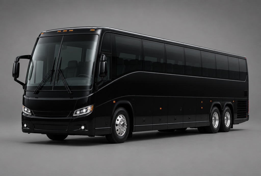 Motorcoach, front three-quarter studio view