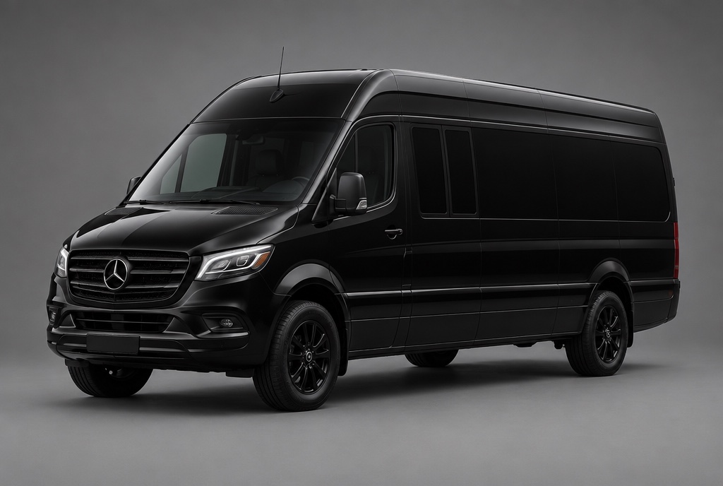 Mercedes-Benz Sprinter Executive Limo, front three-quarter studio view