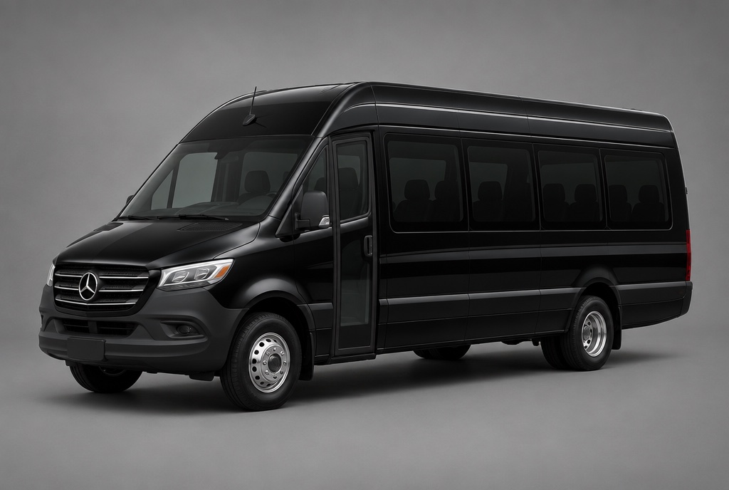 Mercedes-Benz Sprinter Shuttle, front three-quarter studio view