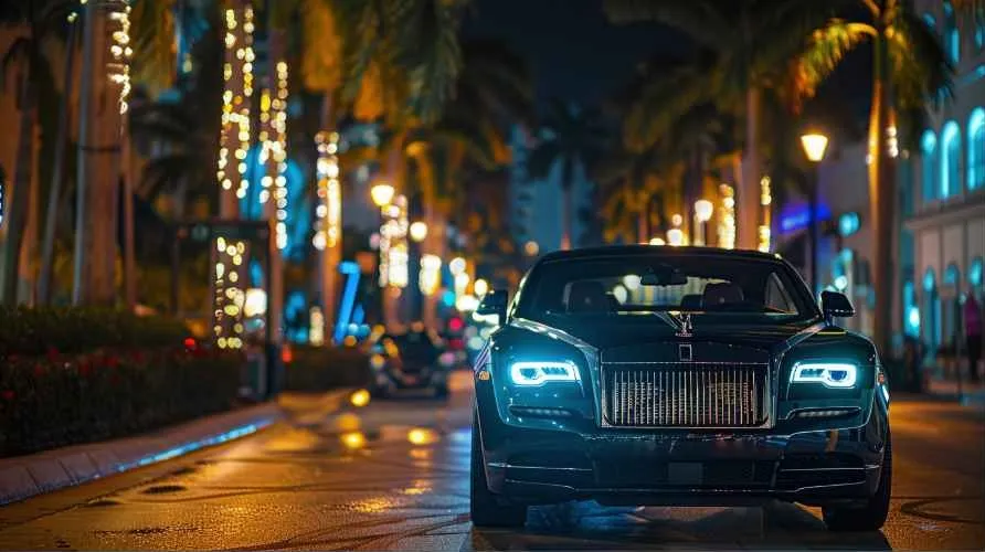 Rolls-Royce Phantom at a hotel entrance