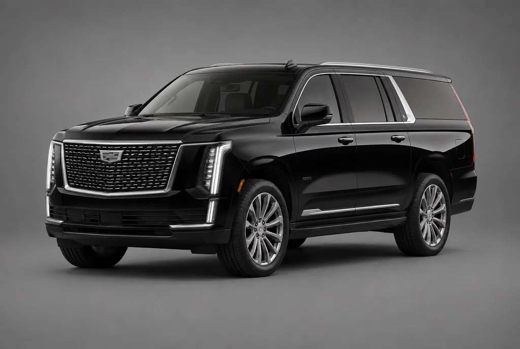 Cadillac Escalade ESV, front three-quarter studio view