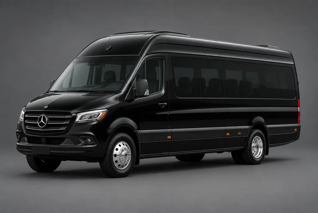 Executive Mini-Coach, front three-quarter studio view