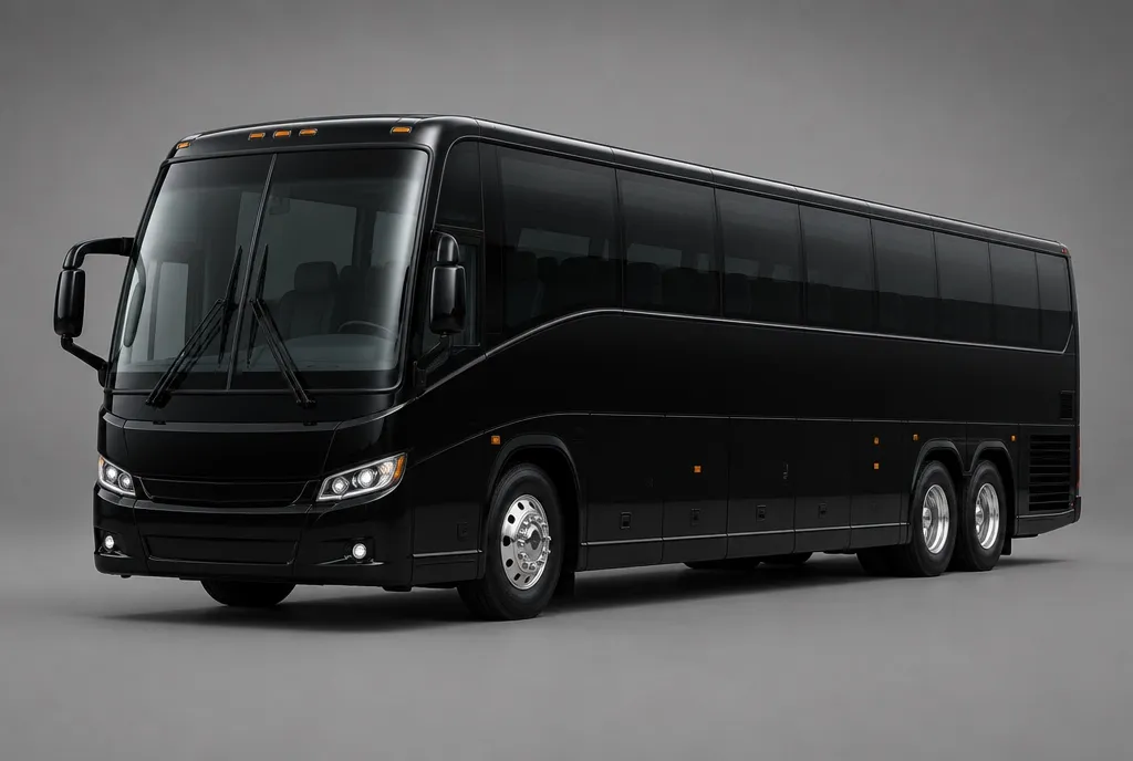 Motorcoach, front three-quarter studio view