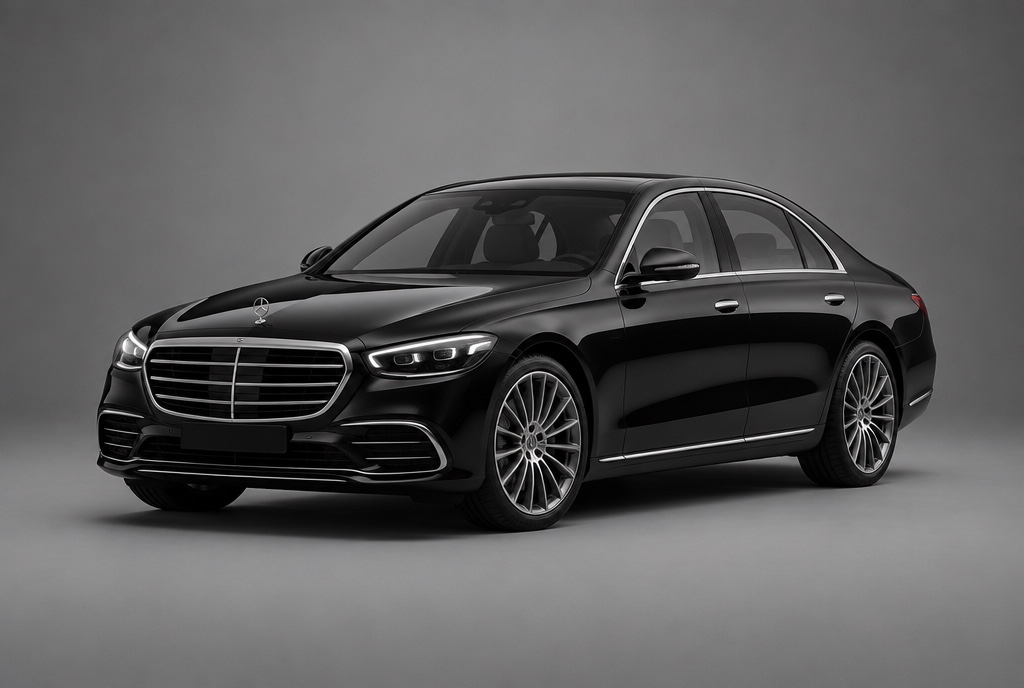 Mercedes-Benz S-Class, front three-quarter studio view
